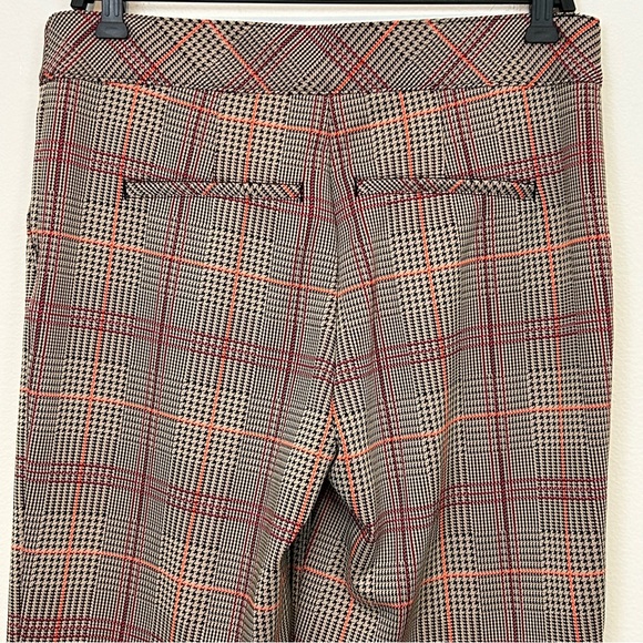 SPANX Pants Size XL Crop Perfect Kick Flare Orange Pop Plaid Ponte - Picture 5 of 9
